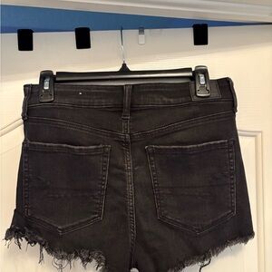 American Eagle Outfitters Black Jean Shorts High-Waisted Frayed Hem